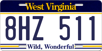 WV license plate 8HZ511