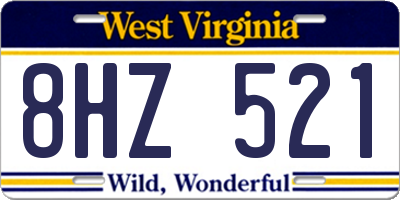 WV license plate 8HZ521