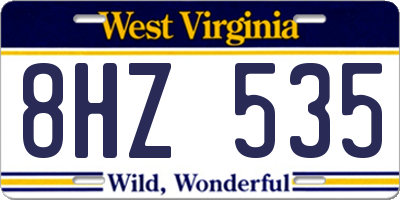 WV license plate 8HZ535