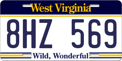 WV license plate 8HZ569