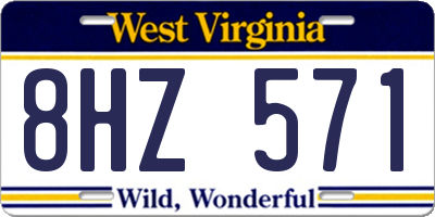 WV license plate 8HZ571