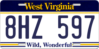 WV license plate 8HZ597