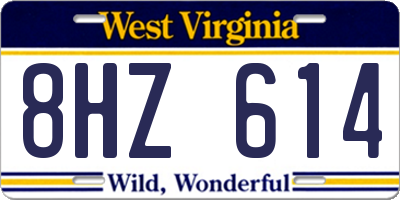 WV license plate 8HZ614
