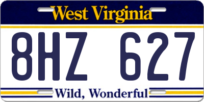 WV license plate 8HZ627