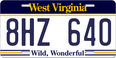 WV license plate 8HZ640