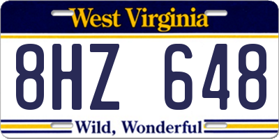 WV license plate 8HZ648