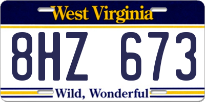 WV license plate 8HZ673
