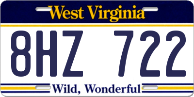 WV license plate 8HZ722