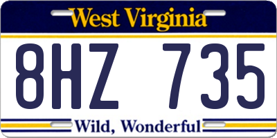 WV license plate 8HZ735