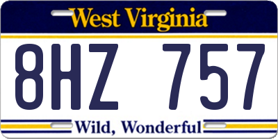 WV license plate 8HZ757