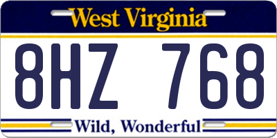 WV license plate 8HZ768