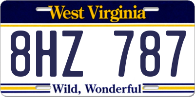 WV license plate 8HZ787