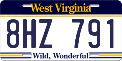 WV license plate 8HZ791