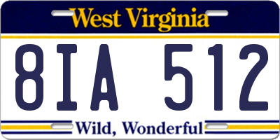 WV license plate 8IA512