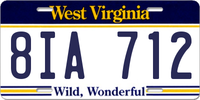 WV license plate 8IA712