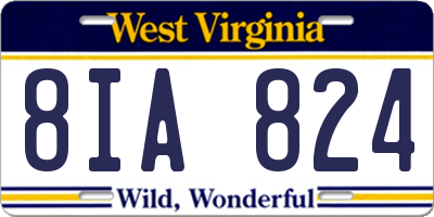 WV license plate 8IA824