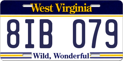 WV license plate 8IB079
