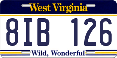 WV license plate 8IB126