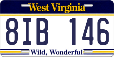 WV license plate 8IB146