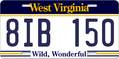 WV license plate 8IB150