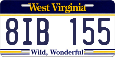 WV license plate 8IB155