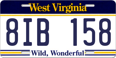 WV license plate 8IB158