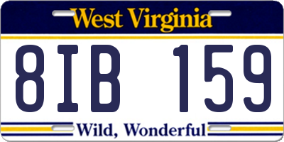 WV license plate 8IB159