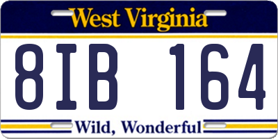 WV license plate 8IB164