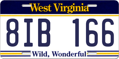 WV license plate 8IB166