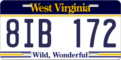 WV license plate 8IB172