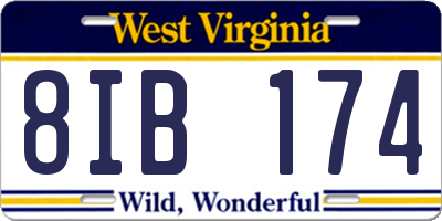 WV license plate 8IB174
