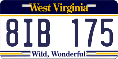 WV license plate 8IB175