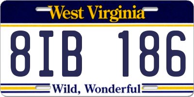 WV license plate 8IB186