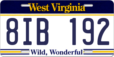 WV license plate 8IB192