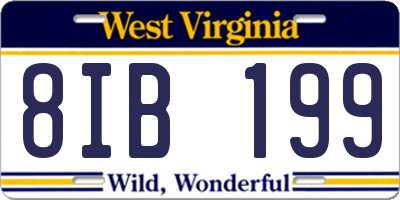 WV license plate 8IB199