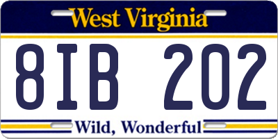 WV license plate 8IB202