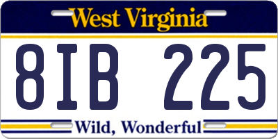 WV license plate 8IB225