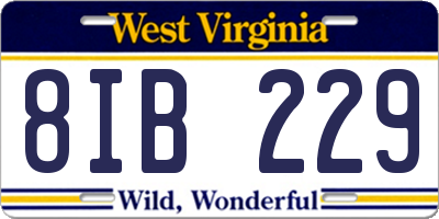 WV license plate 8IB229
