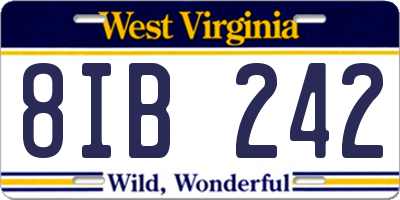 WV license plate 8IB242