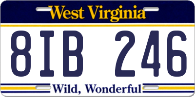 WV license plate 8IB246