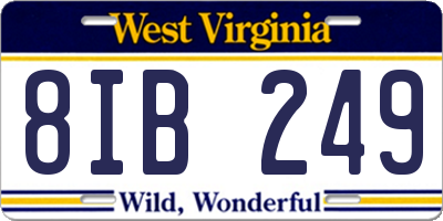 WV license plate 8IB249