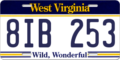 WV license plate 8IB253
