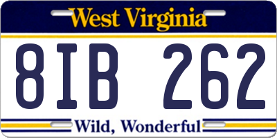 WV license plate 8IB262