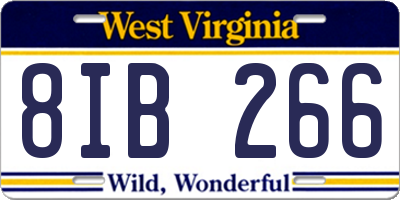 WV license plate 8IB266
