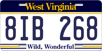 WV license plate 8IB268
