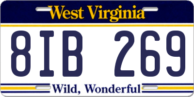 WV license plate 8IB269