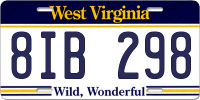 WV license plate 8IB298