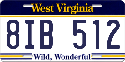 WV license plate 8IB512