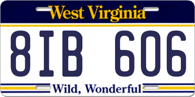 WV license plate 8IB606