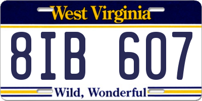 WV license plate 8IB607